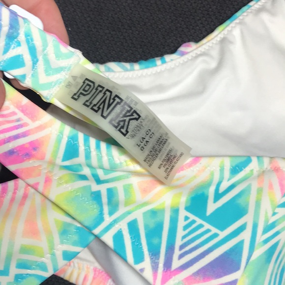 PINK colourful bikini top in L - Picture 6 of 6